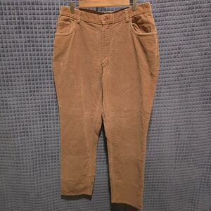 High Rise Corduroy Pants Sz16 34x31 VTG Curvy Light Brown Teddy Bear Retro 70s